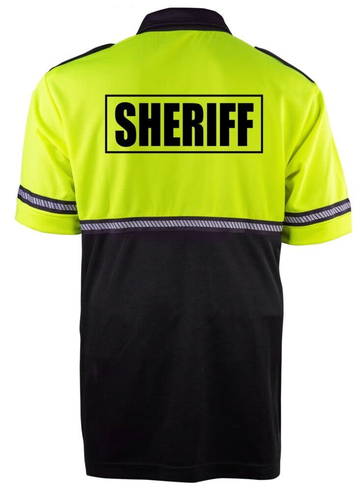 Two-Tone Bike Patrol Uniform Polo Shirt with Reflective Hash Stripes - Bike Patrol Clothing